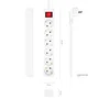 Aisens Regleta de 6 Tomas con Interruptor, Cable 1,4m, Blanco